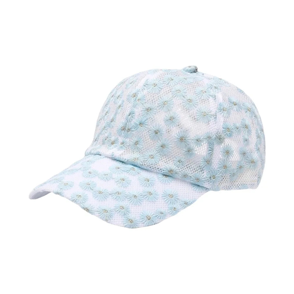 Casual Embroidered Flower Baseball Cap Adjustable