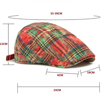 Men Women Vintage Plaid Artist Painter Beret Hat