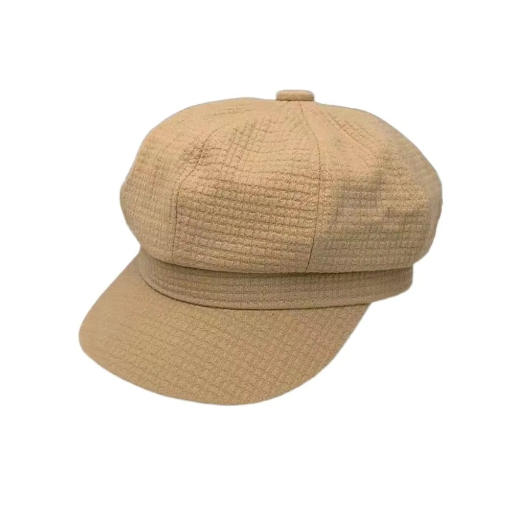 Vintage Octagonal Women Berets Winter Accessories Retro Visors Cap