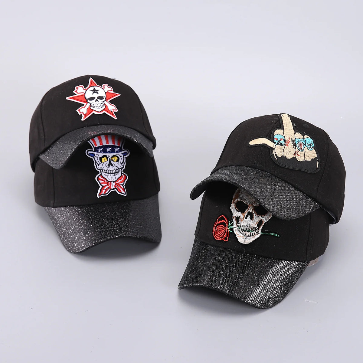 Skull Baseball Cap Halloween Party Funny Scary Expression Design Costume Party Accessories For Men Women Unisex