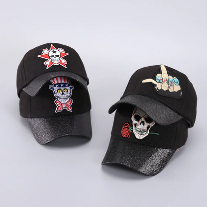 Skull Baseball Cap Halloween Party Funny Scary Expression Design Costume Party Accessories For Men Women Unisex