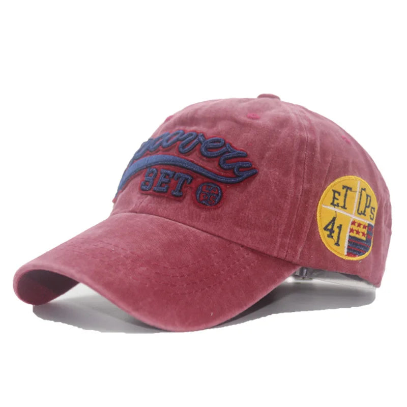 New Yỏk Washed Cotton Cap For Men Women