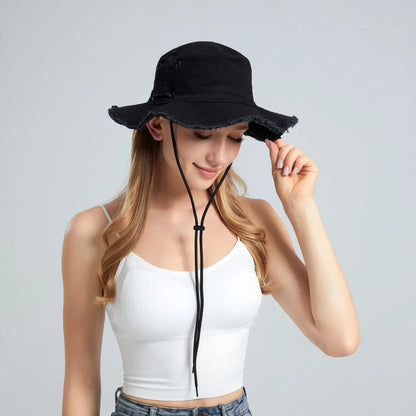 Big Head Leisure Protection Sun Protect Beach Cotton Bucket Hat