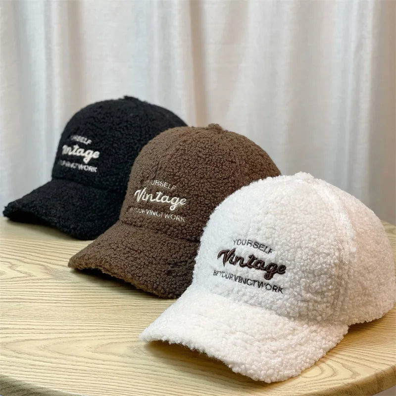 Letter Embroidery Autumn Winter Baseball Caps for Women