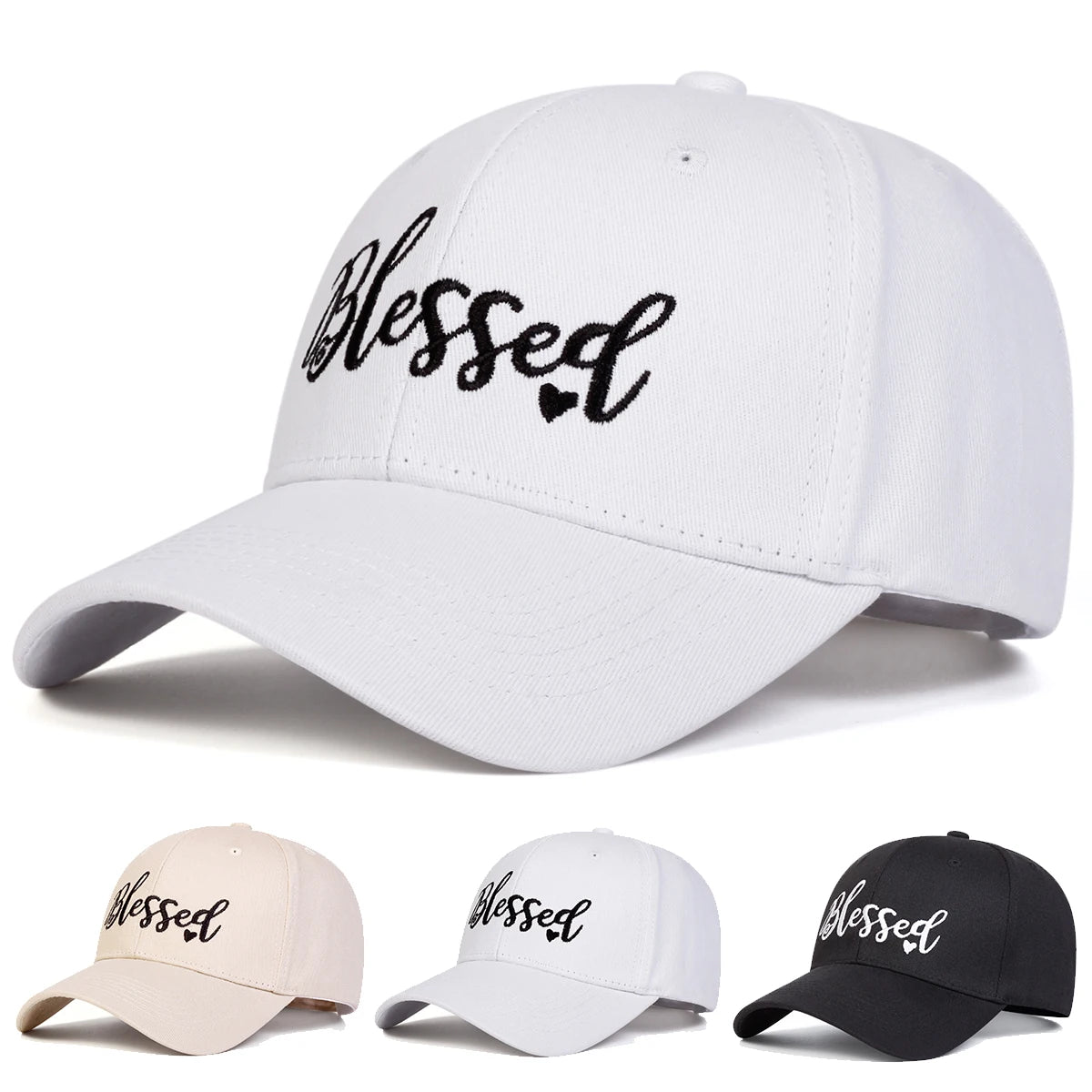 Unisex Blessed Love Embroidery Baseball Caps Spring Autumn