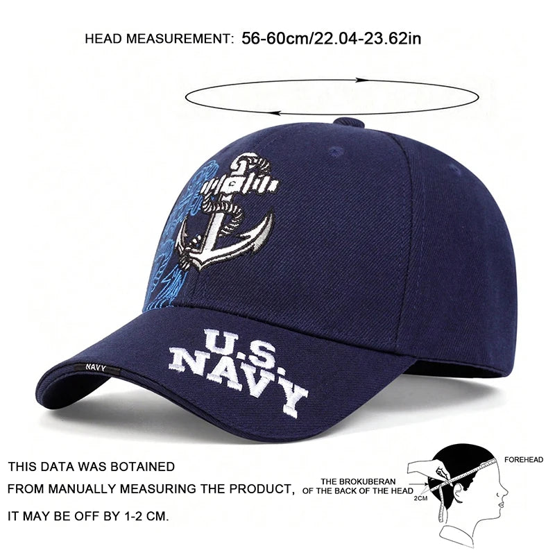 Unisex Anchor Embroidery Baseball Caps Spring and Autumn Outdoor