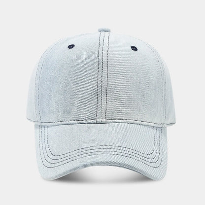 Solid Color Denim Baseball Cap For Women Korean Casual Duckbill Cap