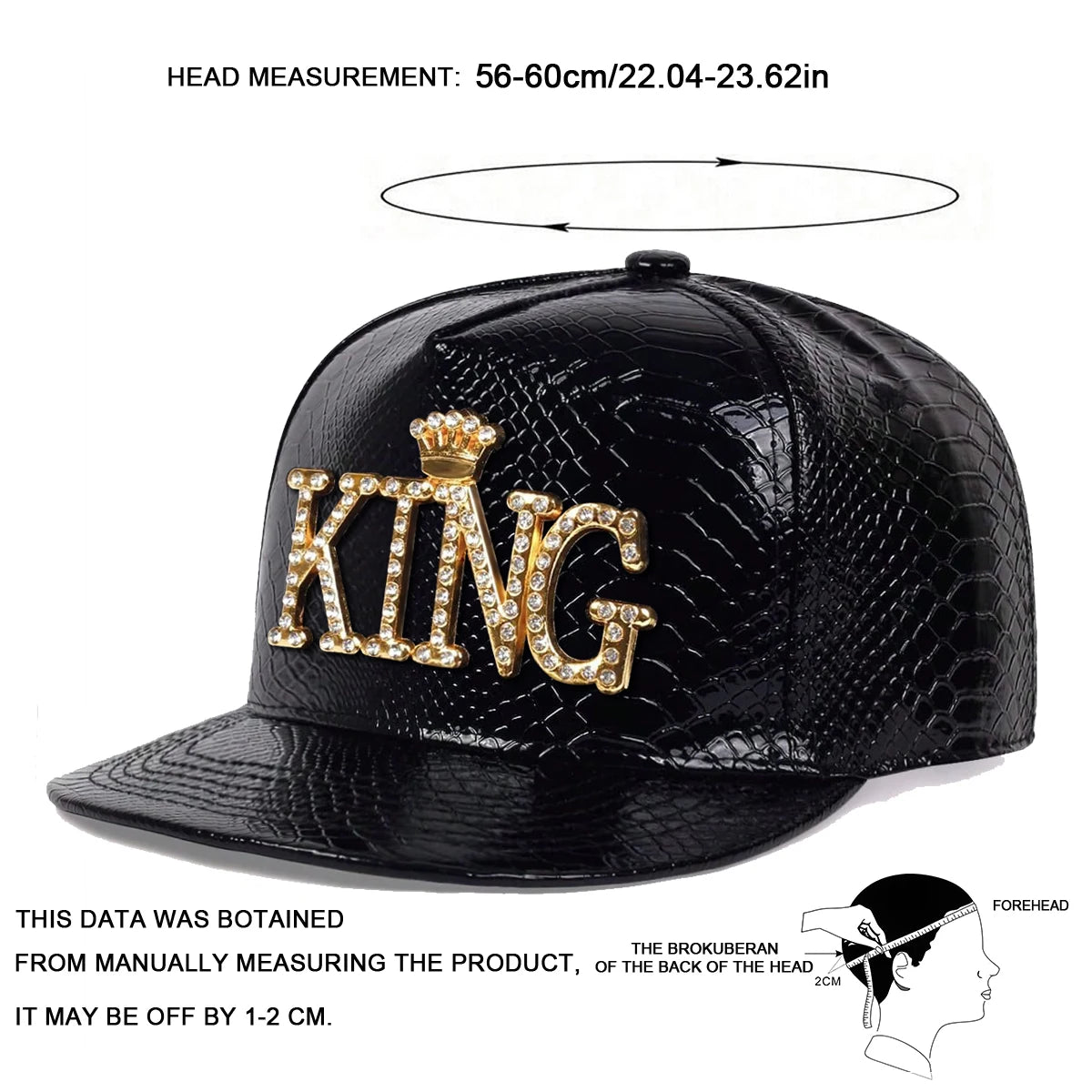 Unisex King Pattern Leather Hip-Hop Hats Spring Autumn