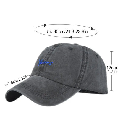 Washed Cotton Yours Letter Embroidered Cap