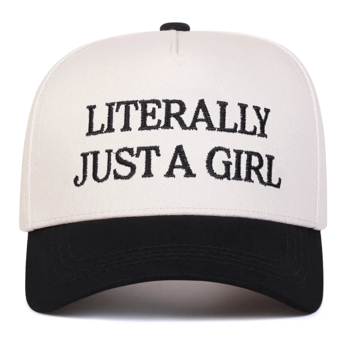 Unisex Literally Jsut A Girl Embroidery Baseball Caps Spring Autumn