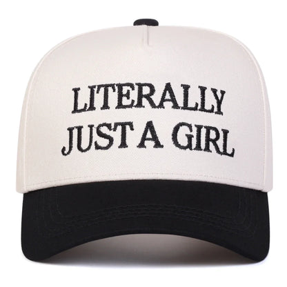 Unisex Literally Jsut A Girl Embroidery Baseball Caps Spring Autumn
