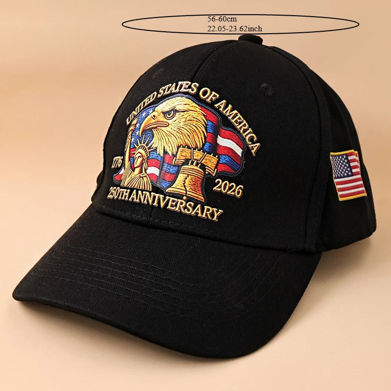 USA 250th Anniversary Eagle Print Hat Unisex Adjustable