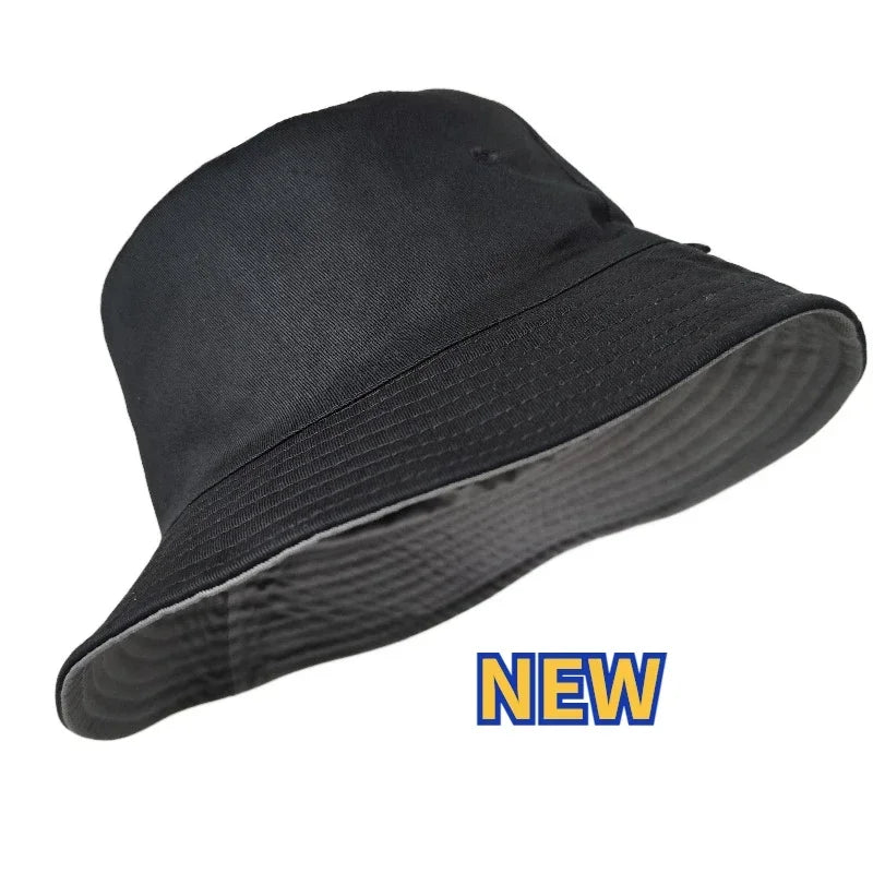 Bucket Hats Women Big Size Double-sided Fisherman Cap Summer Large Size Hip Hop