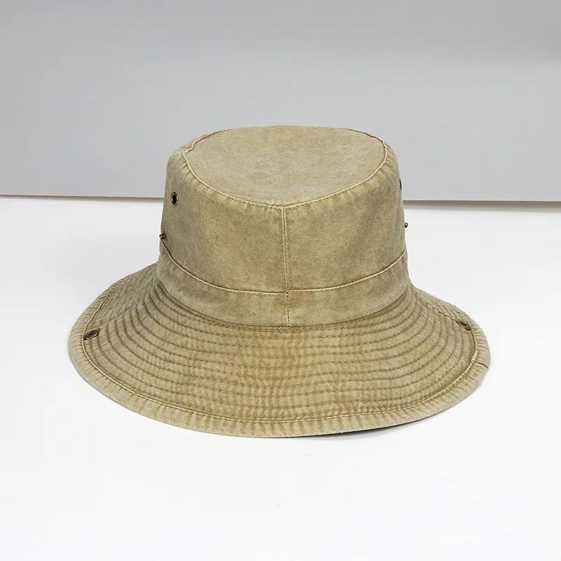 62cm Big Size Cotton Bucket Hat Men Hiking Fishing Safari Hat