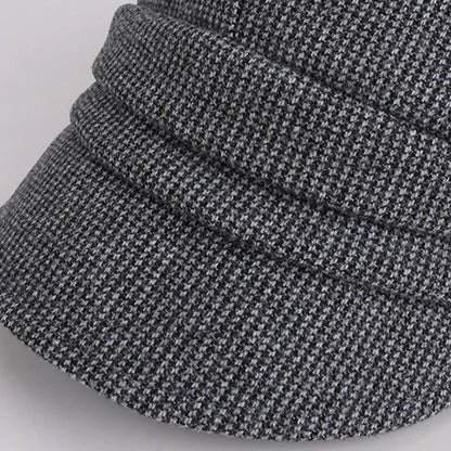 Women's British Style Beret Hat One Size Knit Beanie With Ear Protection Warm