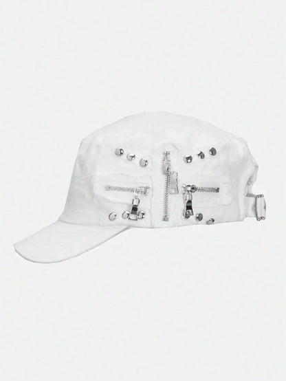 Vintage Rivet Washed Flat Top Street American Baseball Cap