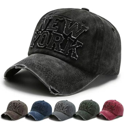 Retro New York Letter Embroidery Baseball Caps Spring Summer Men Women