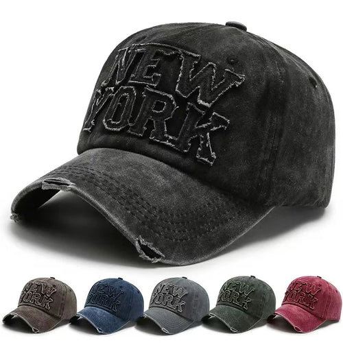 Retro New York Letter Embroidery Baseball Caps Spring Summer Men Women