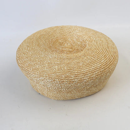 100% Natural Round Straw Hat For Women Japanese Summer Sailor Hat