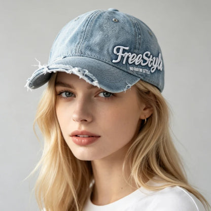 Vintage Washed Cotton Denim Unisex Baseball Cap