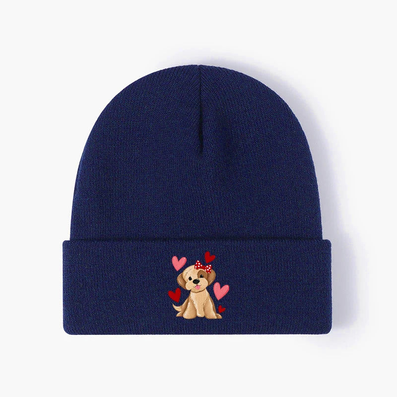Hearts Knit Beanie Hat Warm Acrylic Skull Cap  Men