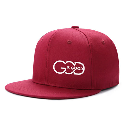 Unisex Adjustable Baseball Cap Street Flat Brim Hat Printed God Is Good Casual Headwear Men And Women