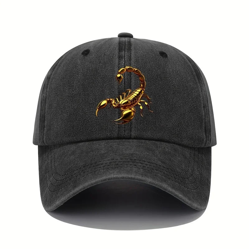 Golden Scorpion Printed Baseball Hat Retro Lightweight Washable Hat for Men