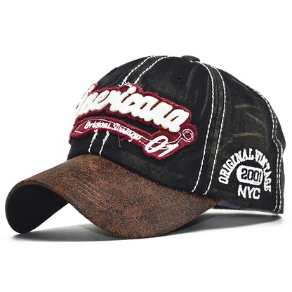Washed Cotton Retro Baseball Cap Men Women 3D Embroidery Snapback Caps For Male Female