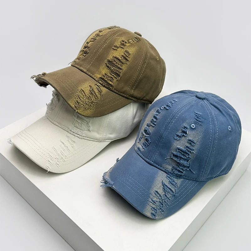 New Men Women Gradient Broken Style Baseball Hats