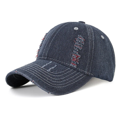 Baseball Cap Denim Jeans Men Women Curve Bill Fitted Hat