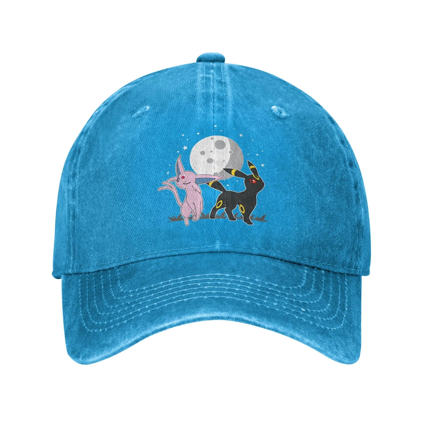 Washed Baseball Cap Pokemon Celestial Espeon and Umbreon Summer For Female Male