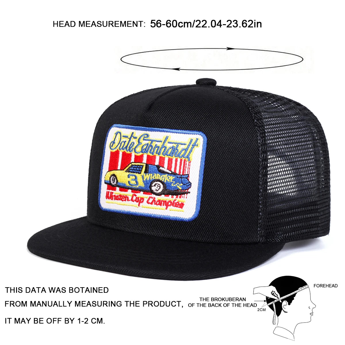 Unisex Dale Earnhardt Embroidery Hip-hop Net Hats Spring Summer