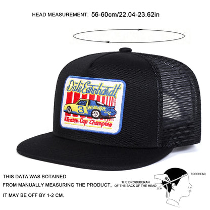 Unisex Dale Earnhardt Embroidery Hip-hop Net Hats Spring Summer