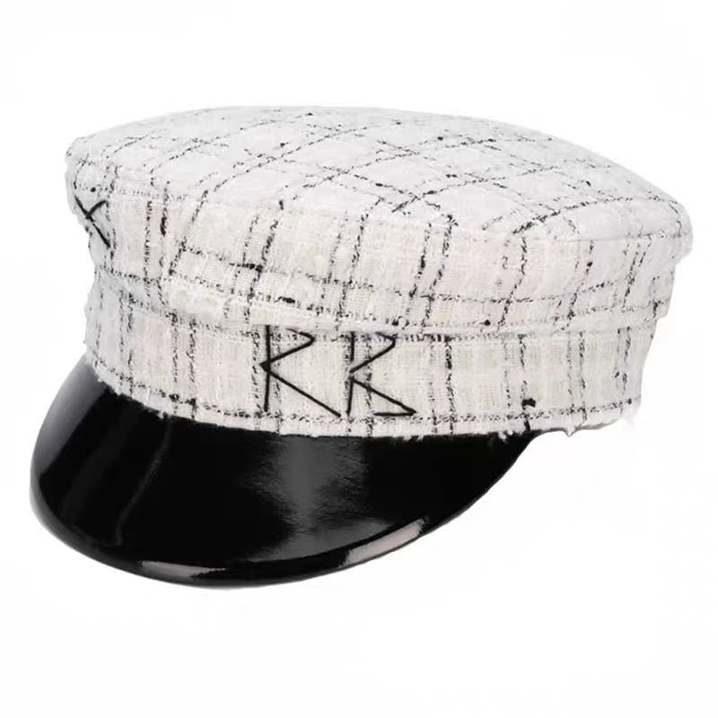 New Winter Women Hats Newsboy Caps Flat Letter Militray Caps