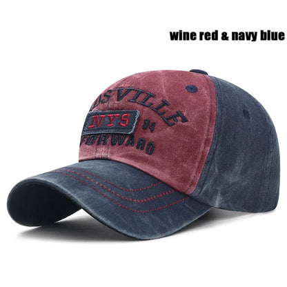 Washed Old Letter Embroidered Caps Baseball Cap