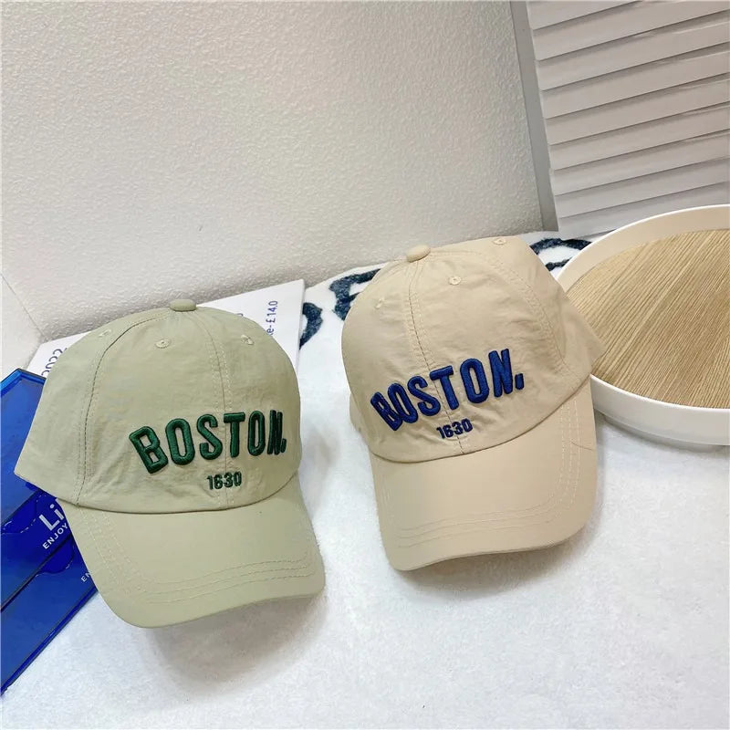 Quick Drying Children Baseball Cap Summer Sun Hat Adjustable Letter Embroidered Hat For Boys Girls