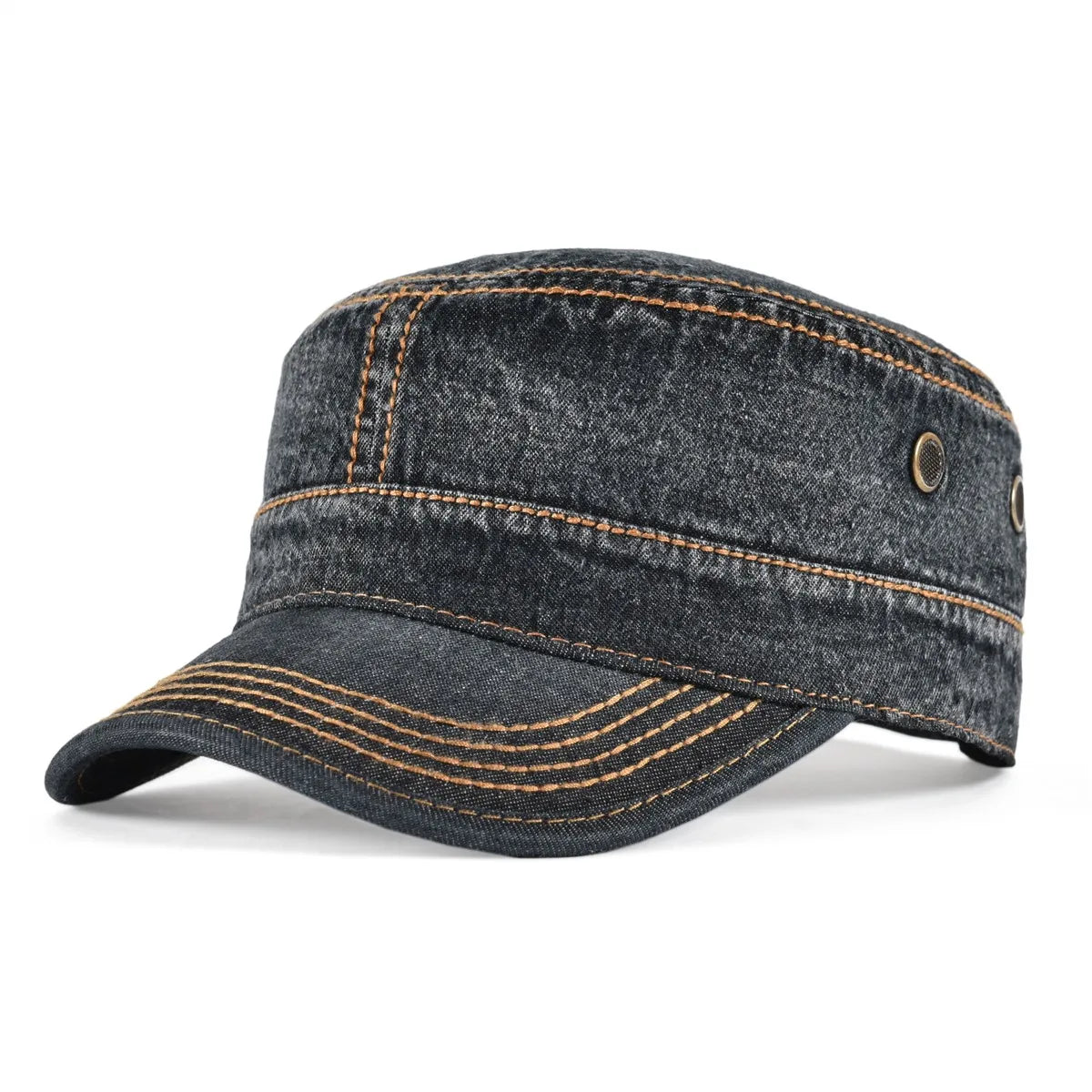 Denim Army Cap Men Washed Cotton Bucket Hat