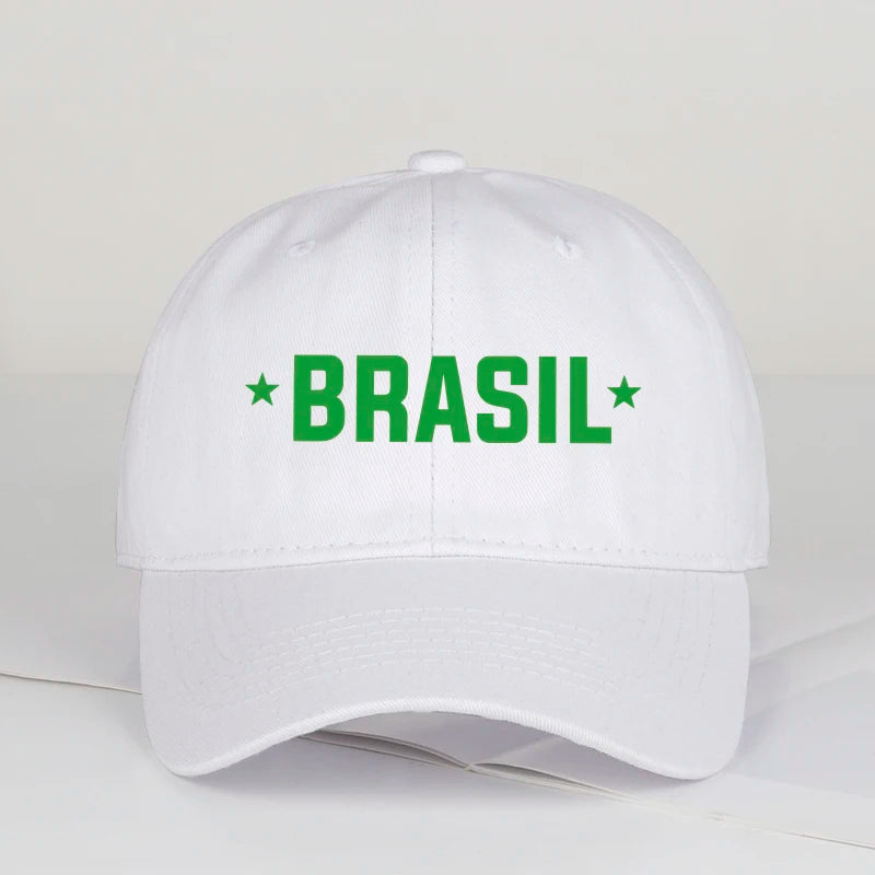 Brazil Fans “BRASIL” Printed Soft-Peak Baseball Cap