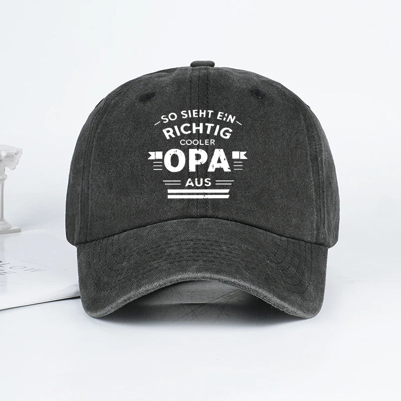 “Cooler Grandpa” German Slogan Vintage-Style Printed Baseball Cap