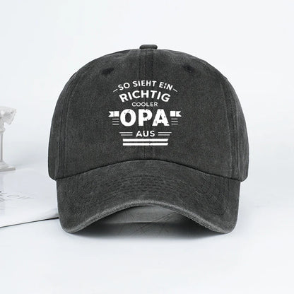 “Cooler Grandpa” German Slogan Vintage-Style Printed Baseball Cap