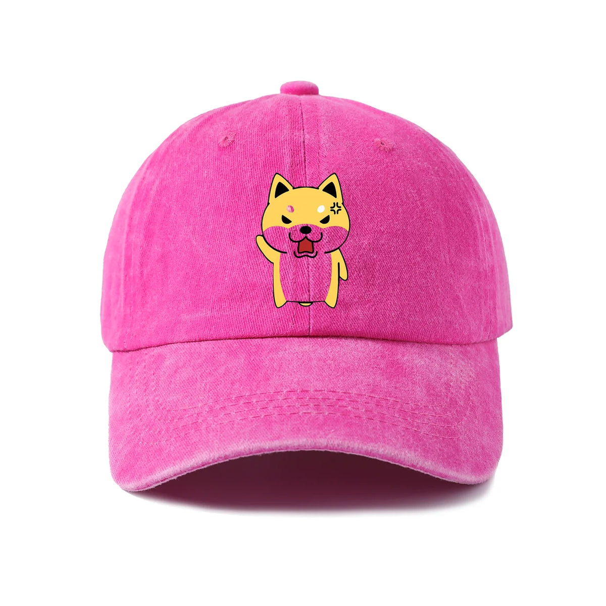 Cute Cartoon Animal Character Graphic Baseball Cap Vintage Washed Adjustable Unisex Dad Hat Casual Gift