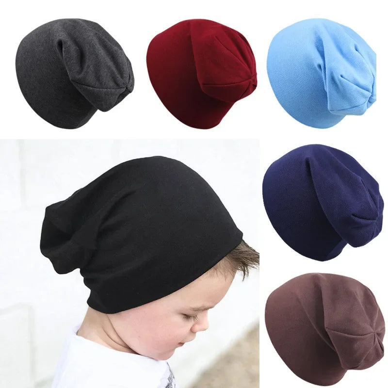 New Baby Hat Scarf Set Boys Girls Cap Autumn Winter Soft Elastic Beanie Hats Cotton