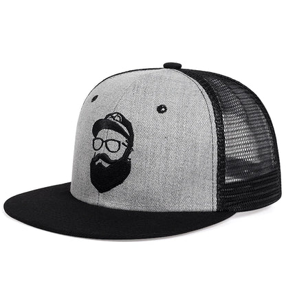 Unisex Old Man Embroidery Hip Hop Net Hats Adjustable Casual Snapback Baseball Caps Outdoor Sunscreen Hat