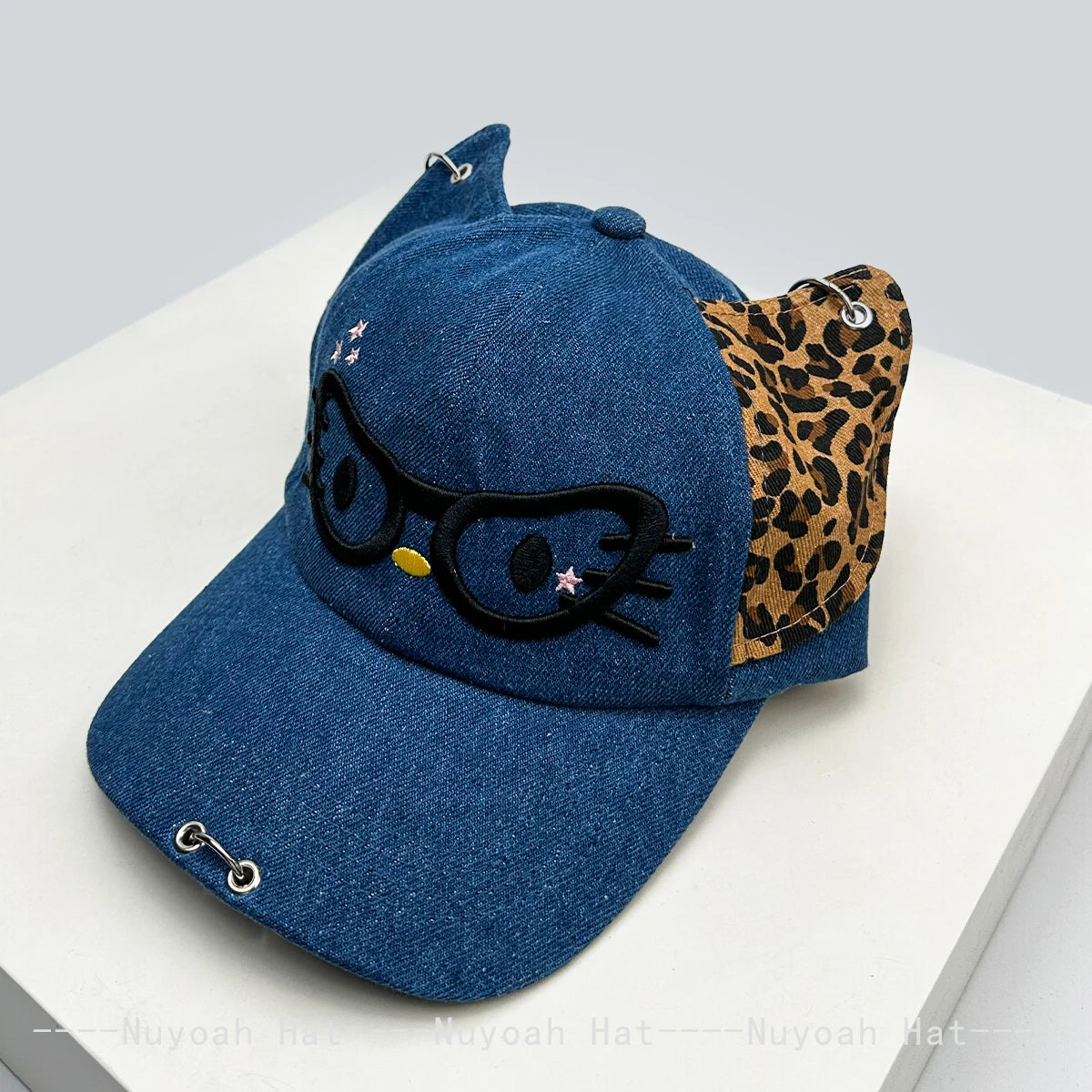 Unisex Street Style Rivet Leopard Print Baseball Cap