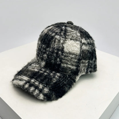 Check Leopard Print Baseball Hats Sunshade Retro Warm
