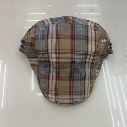 Four Seasons Cotton Stripe Print Newsboy Caps Flat Peaked Cap Men And Women