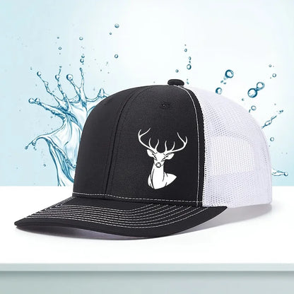 White Deer Head Printed Baseball Cap for Men and Women