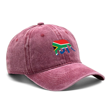 South Africa Elephant Flag Baseball Cap Adjustable