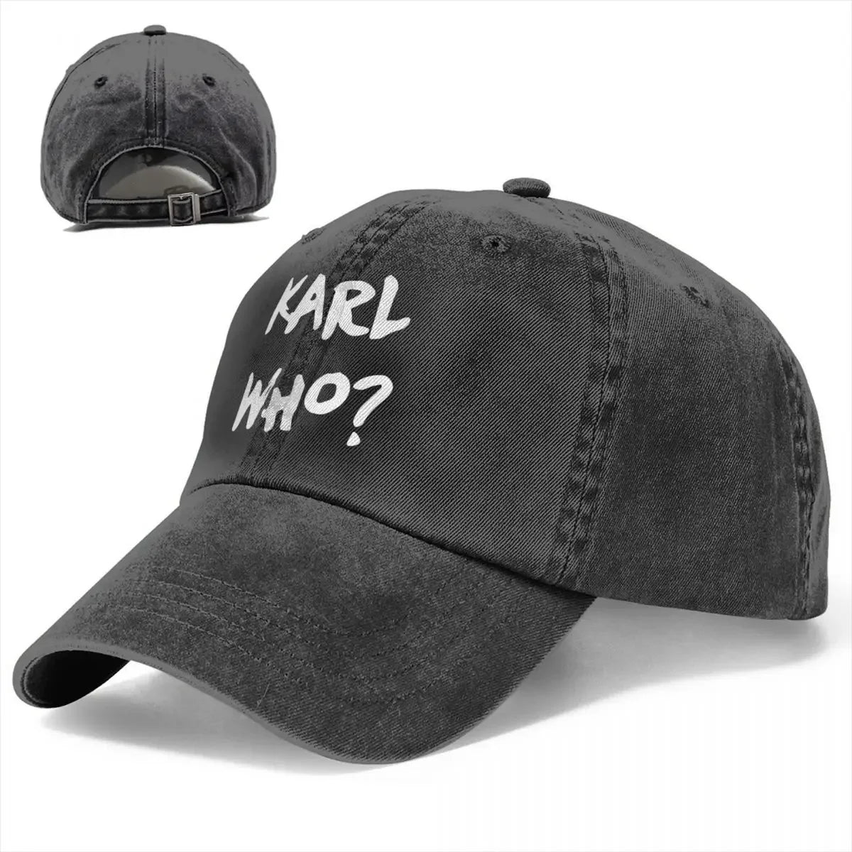 Vintage Karl Who Slogan Baseball Cap Unisex Style