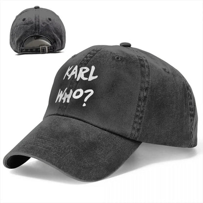 Vintage Karl Who Slogan Baseball Cap Unisex Style